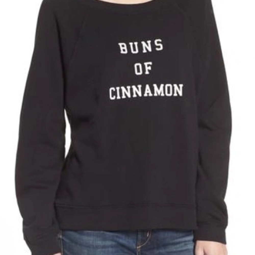 Wildfox Black Crew Neck Sweater BUNS OF CINNAMON